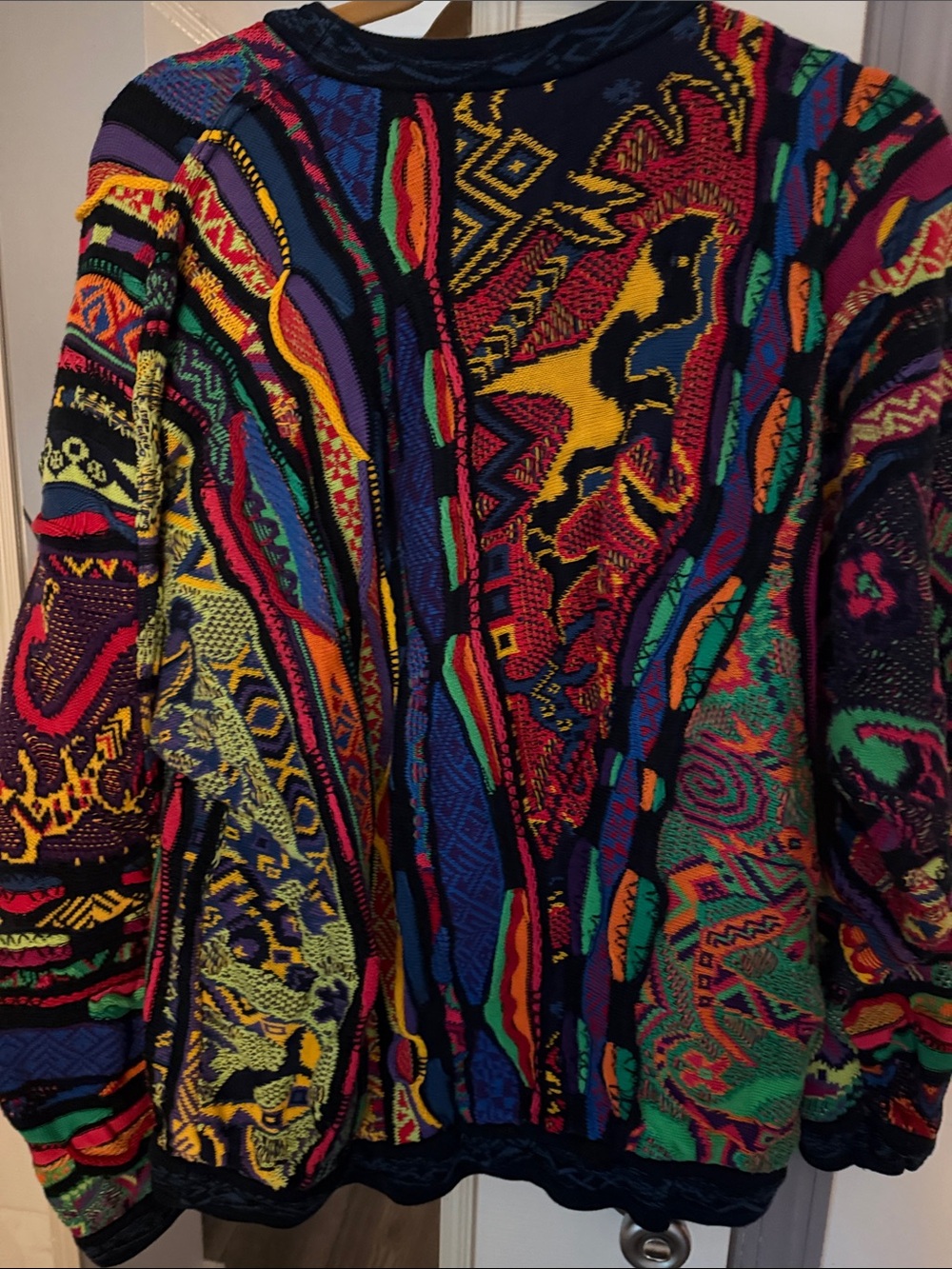 COOGI Australia Multicolored Abstract Knit Crewneck Sweater - Picture 2 of 3